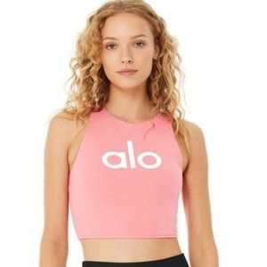 ALO Yoga 🧘‍♀️ Movement Logo Bra in Macaron Pink